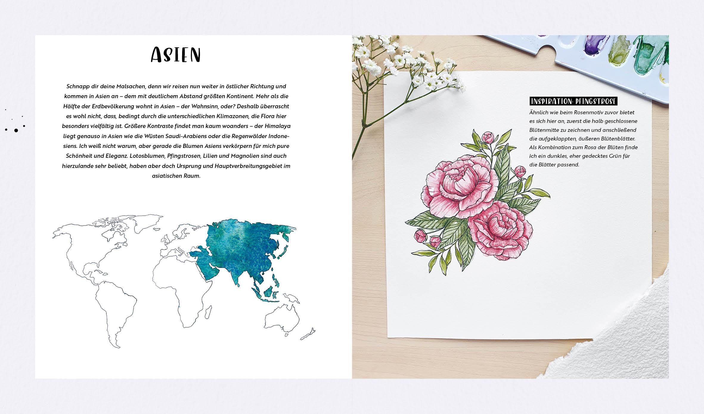 Bild: 9783745915440 | Watercolor - Florale Motive around the world: von heimisch bis...