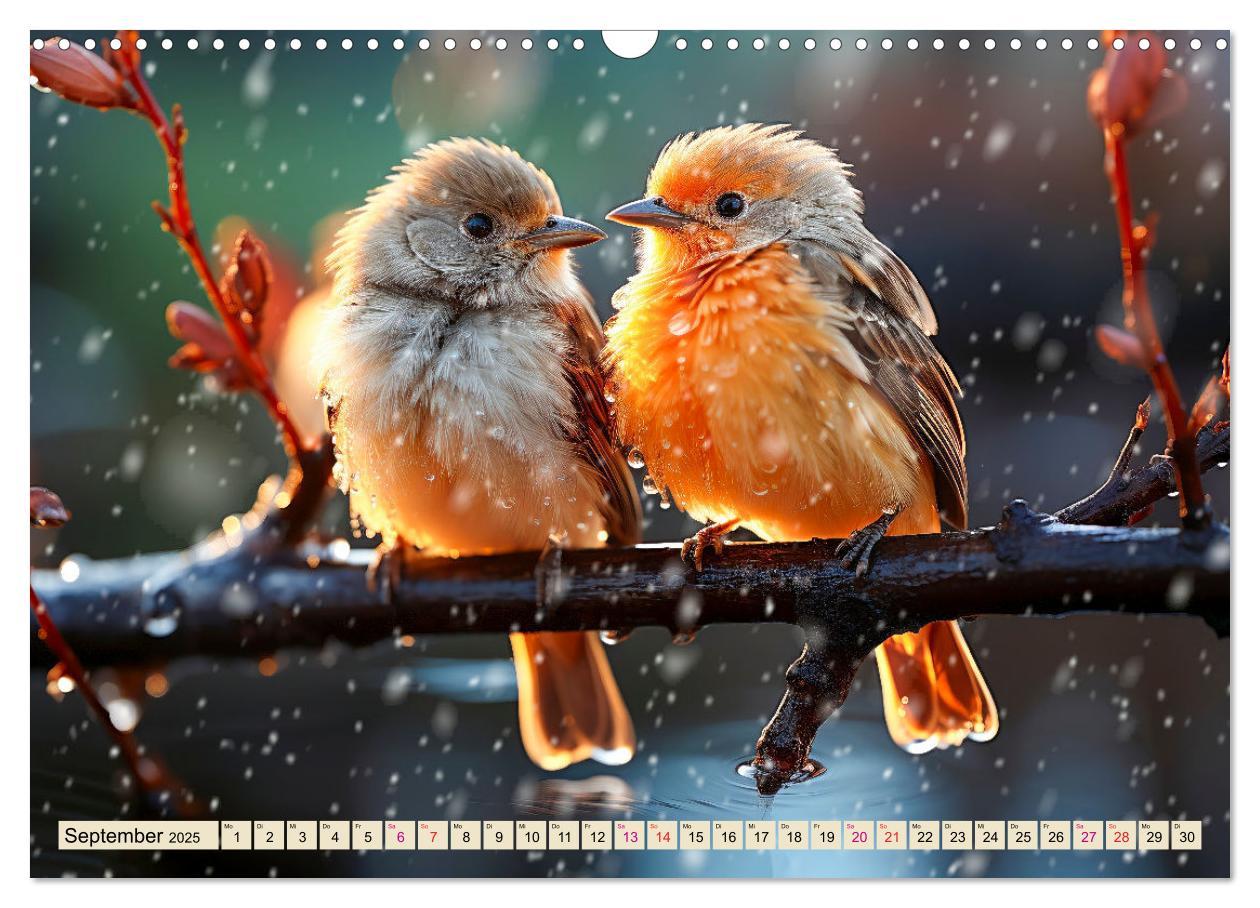 Bild: 9783383842160 | Vögel Alltag (Wandkalender 2025 DIN A3 quer), CALVENDO Monatskalender