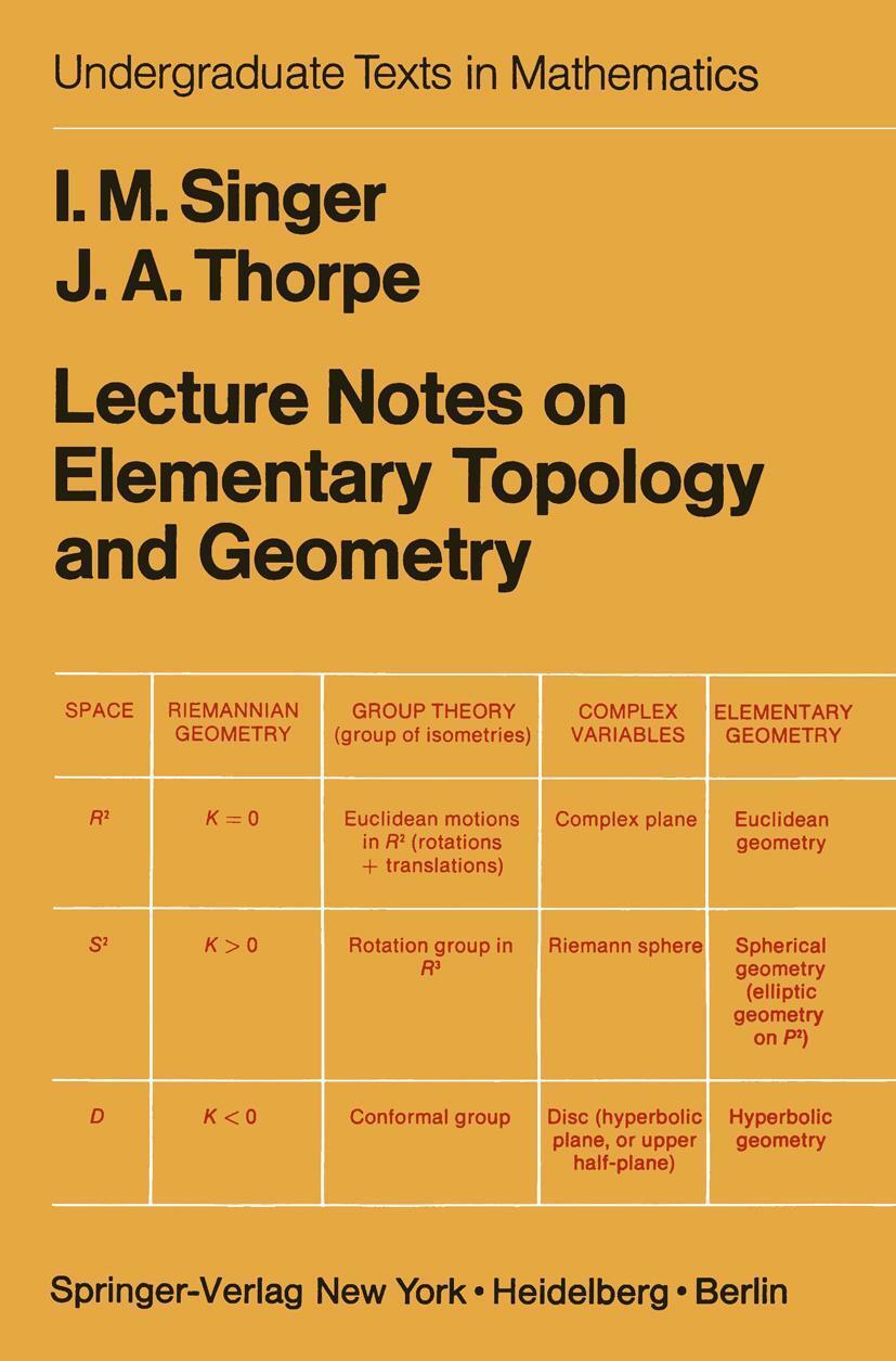 Cover: 9780387902029 | Lecture Notes on Elementary Topology and Geometry | Thorpe (u. a.)