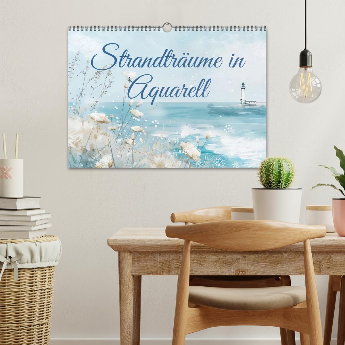 Bild: 9783457170342 | Strandträume in Aquarell (Wandkalender 2025 DIN A3 quer), CALVENDO...