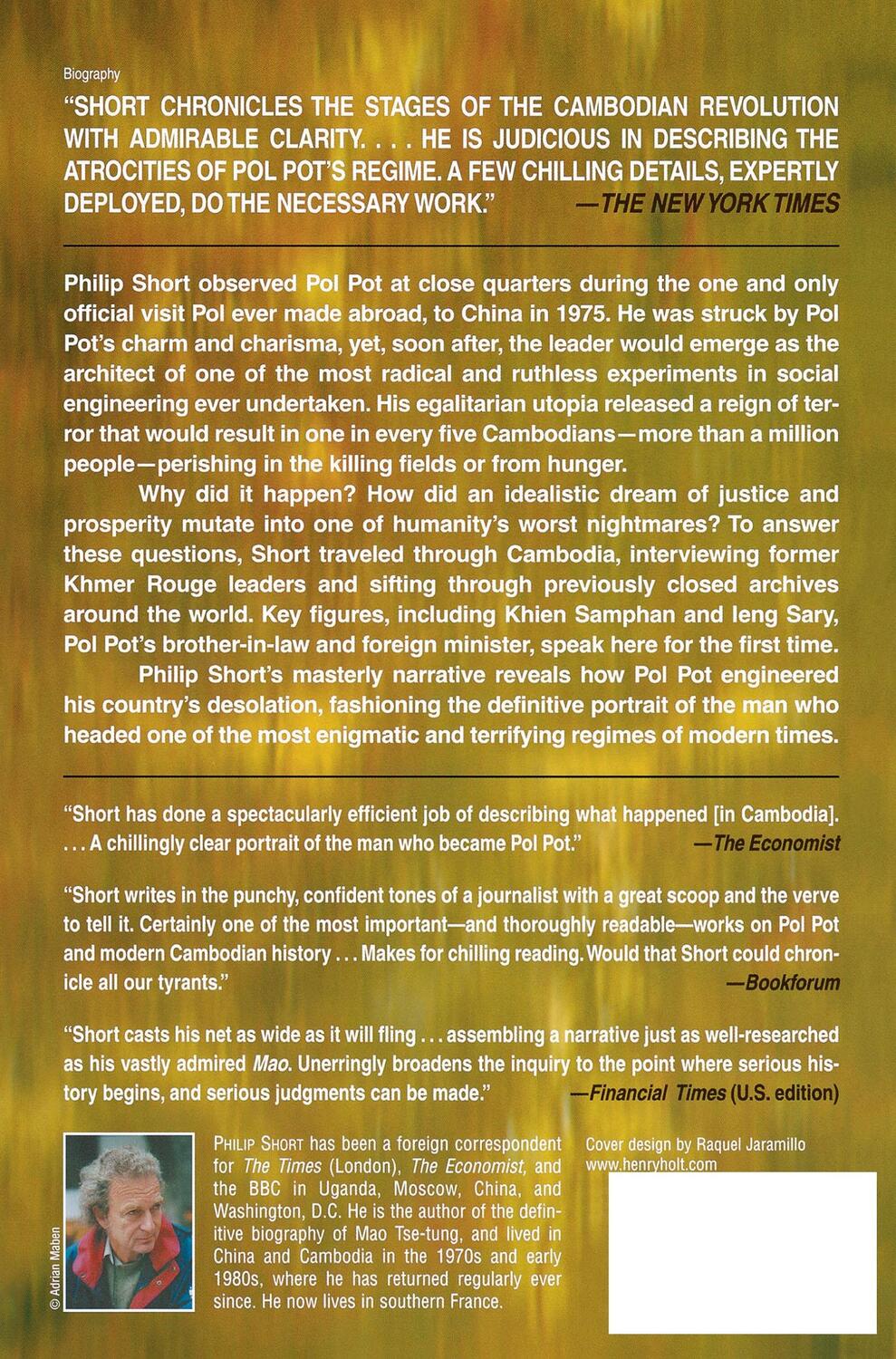 Rückseite: 9780805080063 | Pol Pot | Anatomy of a Nightmare | Philip Short | Taschenbuch | 2000
