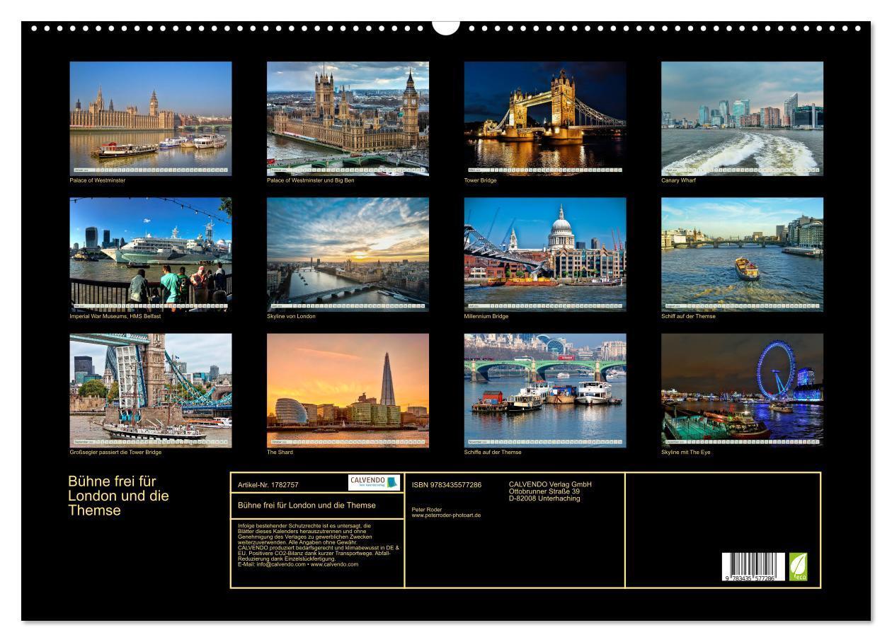 Bild: 9783435577286 | Bühne frei für London und die Themse (Wandkalender 2025 DIN A2...