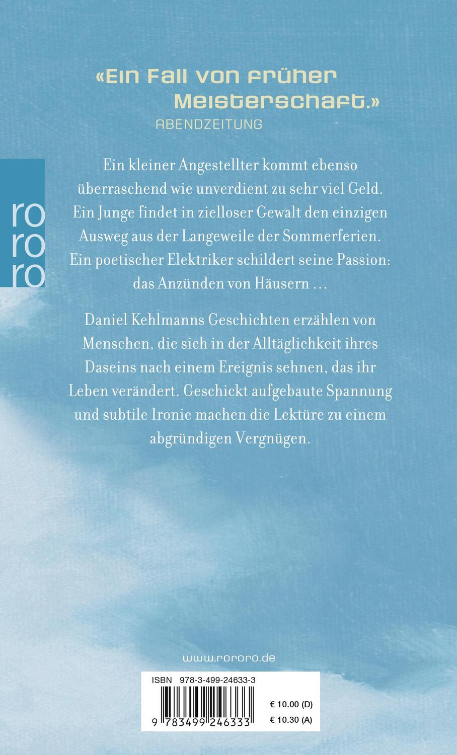 Rückseite: 9783499246333 | Unter der Sonne | Daniel Kehlmann | Taschenbuch | Paperback | 123 S.