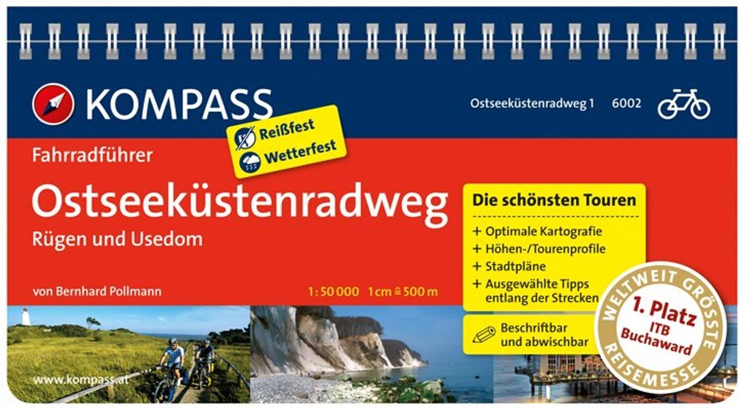Cover: 9783850263986 | KOMPASS Radführer Ostseeküstenradweg 1 Rügen und Usedom. Bd.1 | Buch