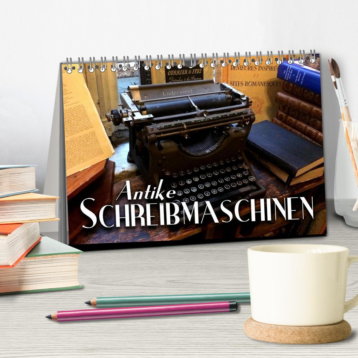 Bild: 9783435563555 | Antike Schreibmaschinen (Tischkalender 2025 DIN A5 quer), CALVENDO...