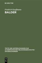 Cover: 9783111024431 | Balder | Friedrich Kauffmann | Buch | HC runder Rücken kaschiert | IX