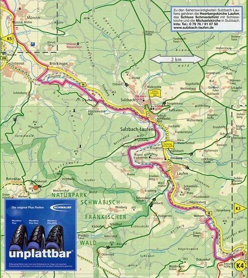 Bild: 9783899203790 | Kocher-Jagst-Radweg 1 : 50 000 | (Land-)Karte | Deutsch | 2010