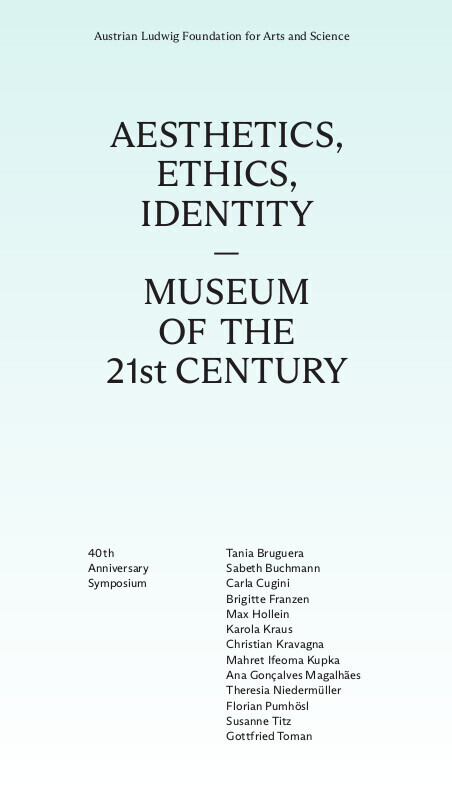 Cover: 9783903172968 | Aesthetics, Ethics, Identity-Museum of the 21st Century | Foundation