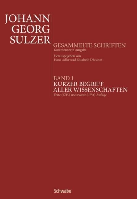 Cover: 9783796532177 | Kurzer Begriff aller Wissenschaften | Buch | LXXXIV | Deutsch | 2014