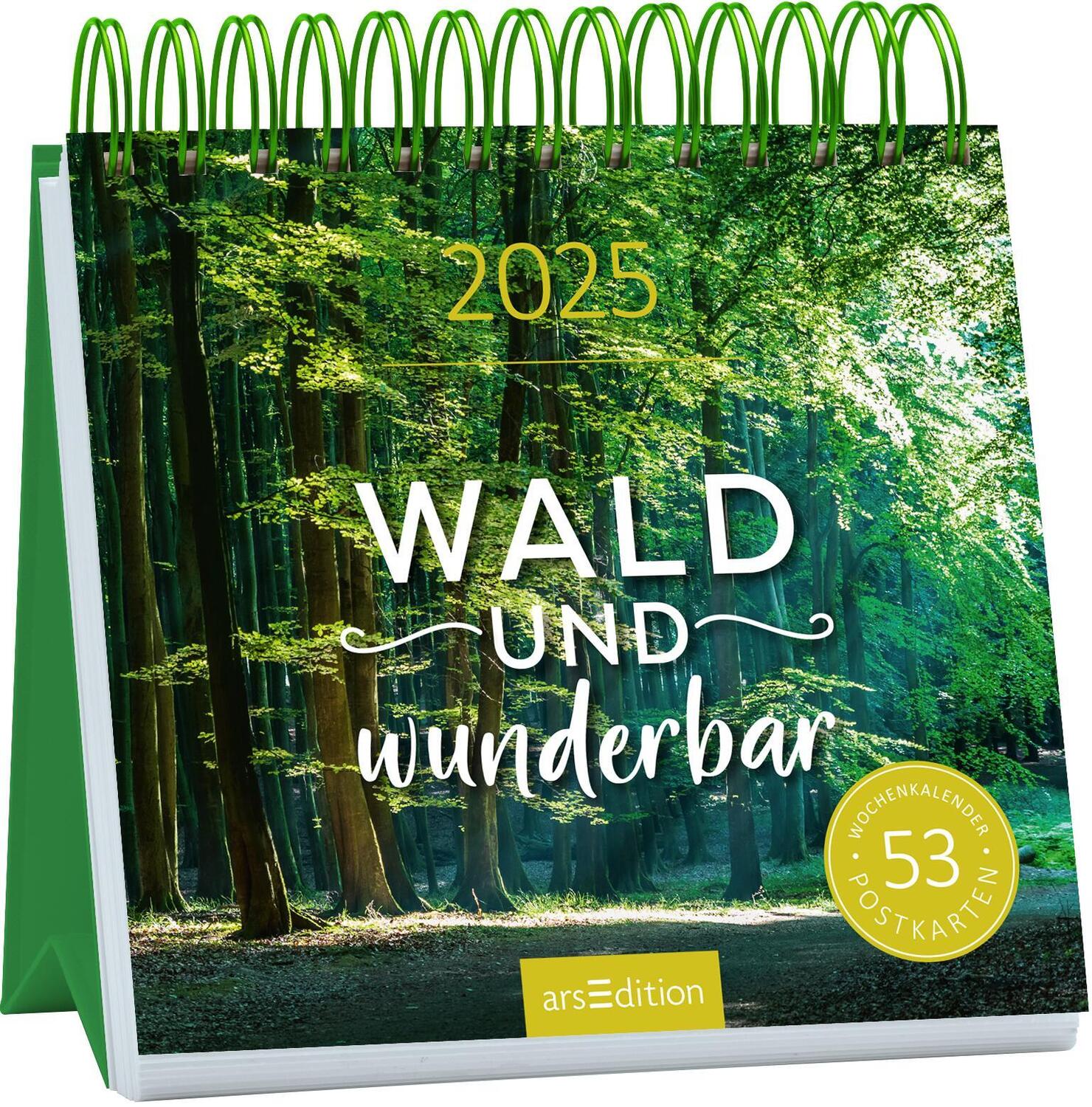 Cover: 4014489132905 | Postkartenkalender Wald und wunderbar 2025 | Kalender | 108 S. | 2025