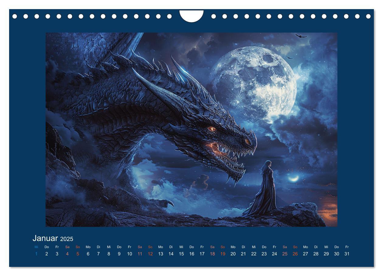 Bild: 9783383821394 | Drachenkrieger (Wandkalender 2025 DIN A4 quer), CALVENDO...