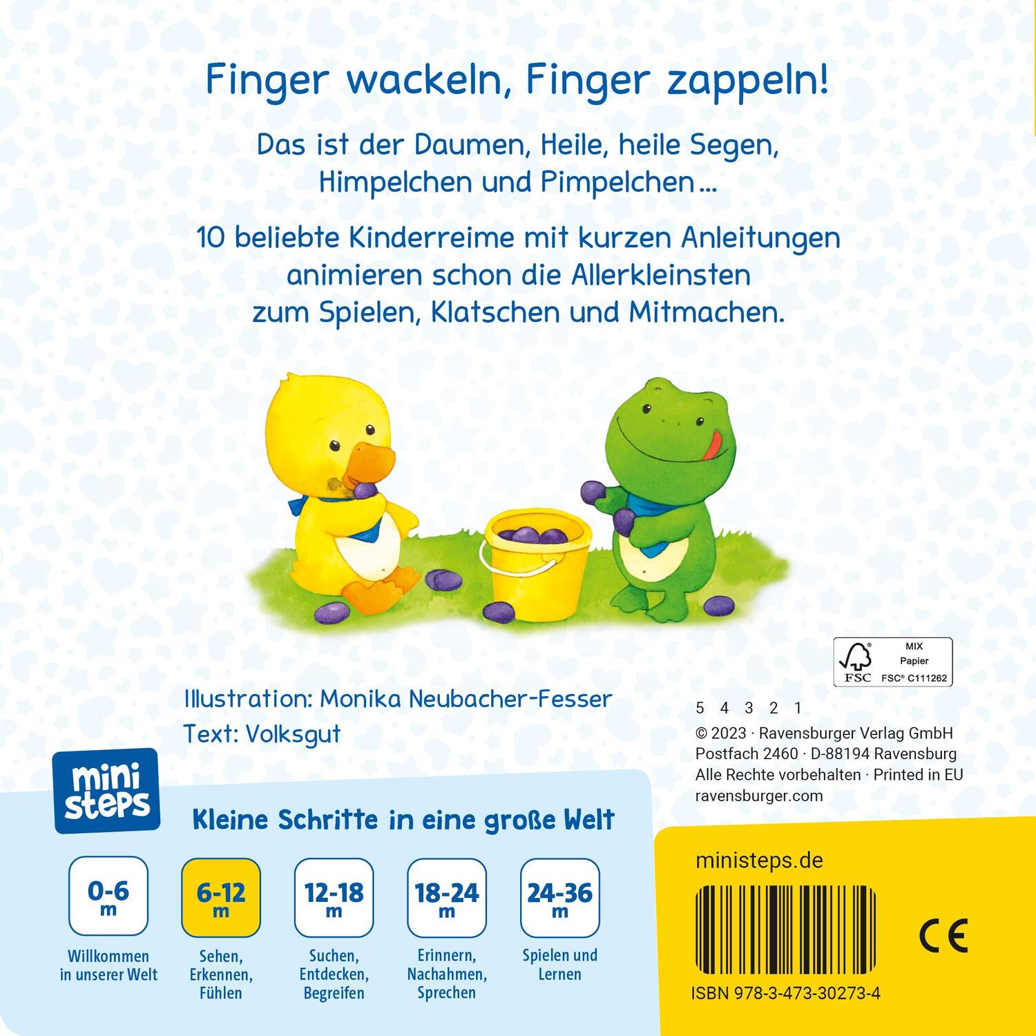 Rückseite: 9783473302734 | ministeps: Fingerspiele für Klitzekleine | Volksgut | Buch | 20 S.