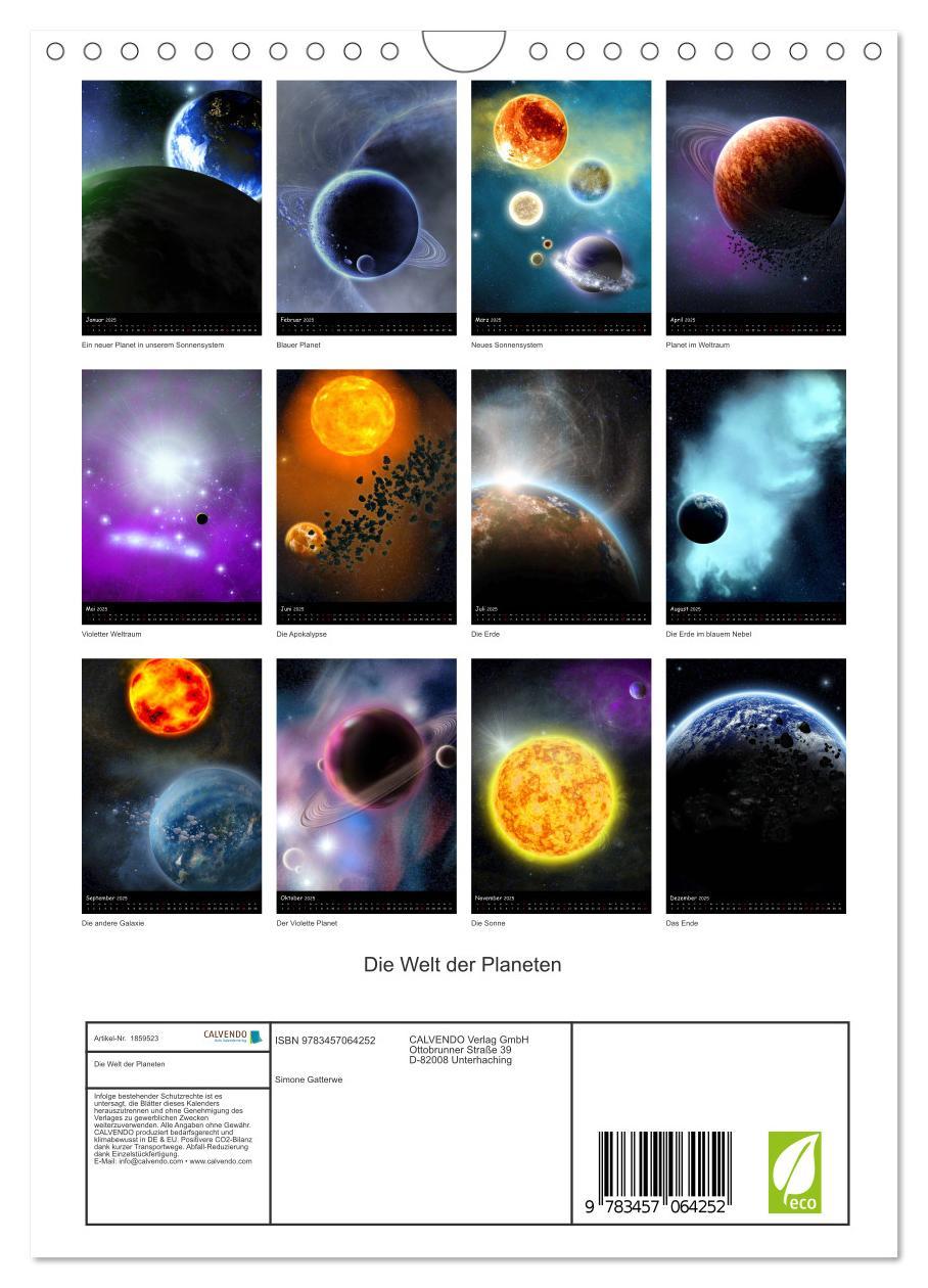 Bild: 9783457064252 | Die Welt der Planeten (Wandkalender 2025 DIN A4 hoch), CALVENDO...