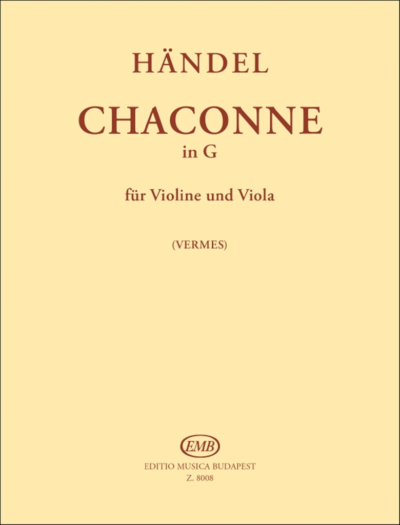Cover: 9790080080085 | Chaconne in G für Violine und Viola Partitur | Georg Friedrich Händel