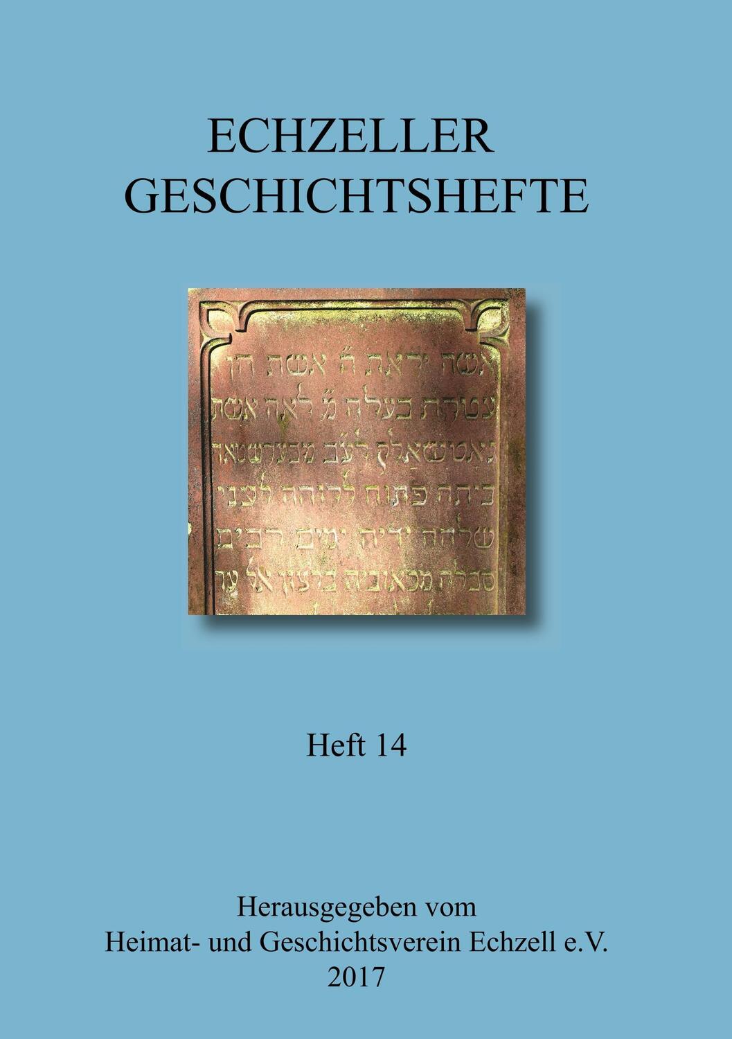 Cover: 9783734563478 | Echzeller Geschichtshefte Heft 14 | V. | Taschenbuch | Paperback
