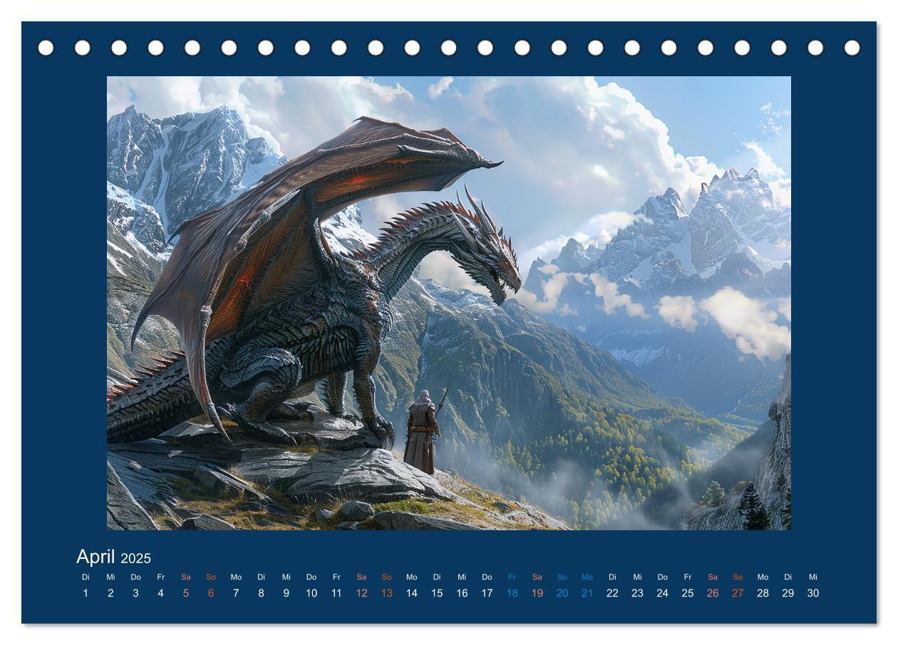 Bild: 9783383821455 | Drachenkrieger (Tischkalender 2025 DIN A5 quer), CALVENDO...