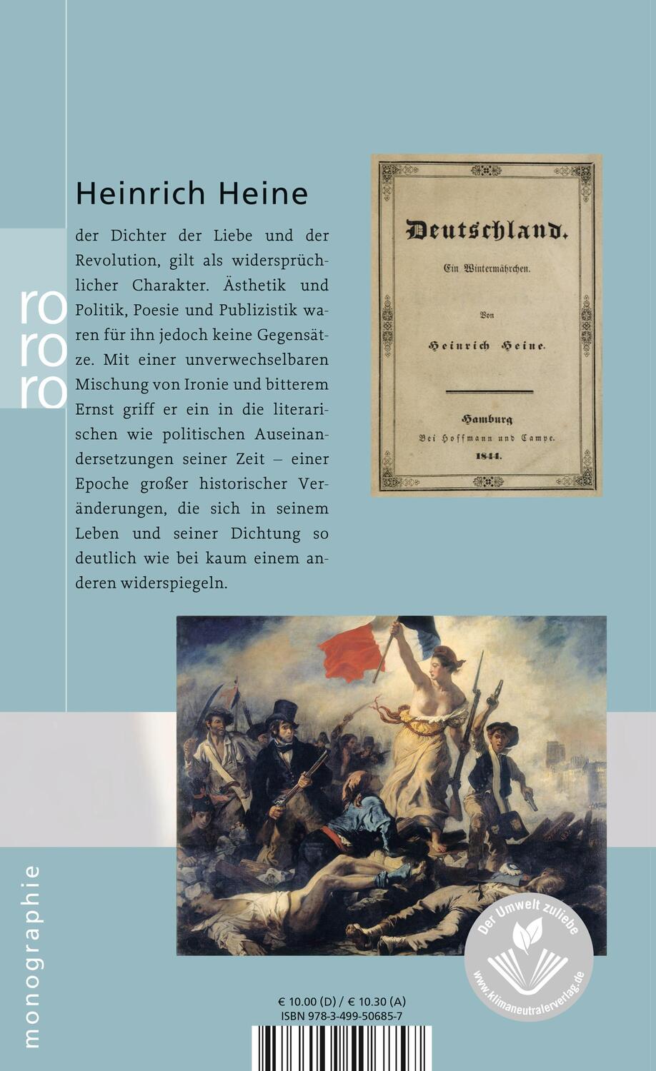 Rückseite: 9783499506857 | Heinrich Heine | Christian Liedtke | Taschenbuch | Rowohlt Monographie