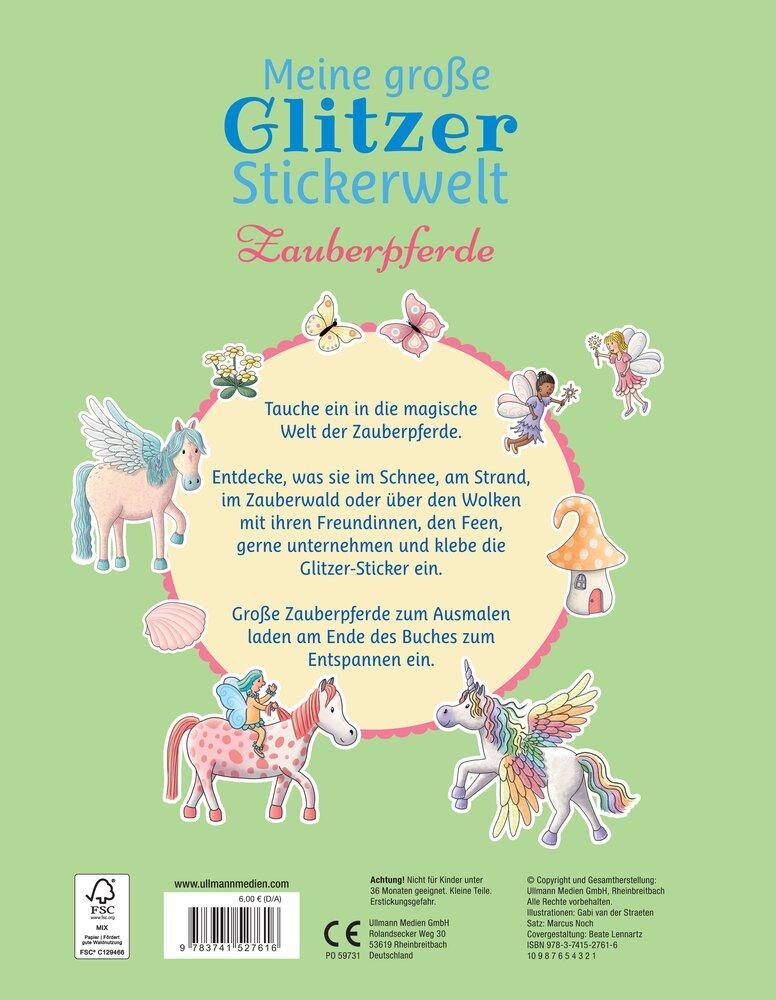 Rückseite: 9783741527616 | Meine große Glitzer-Stickerwelt Zauberpferde | Gabi van der Straeten