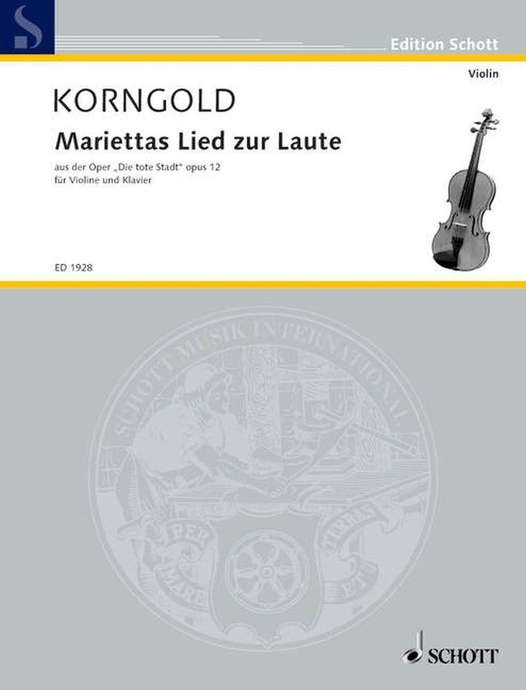 Cover: 9790001140256 | Mariettas Lied zur Laute op. 12 | aus der Oper Die tote Stadt | Buch
