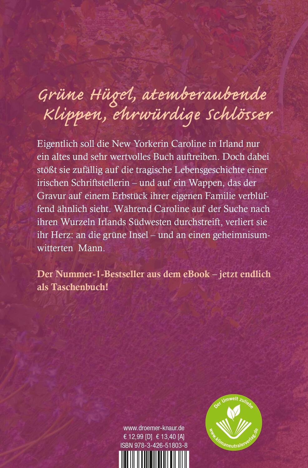 Rückseite: 9783426518038 | Ein Sommer in Irland | Roman | Ricarda Martin | Taschenbuch | 512 S.