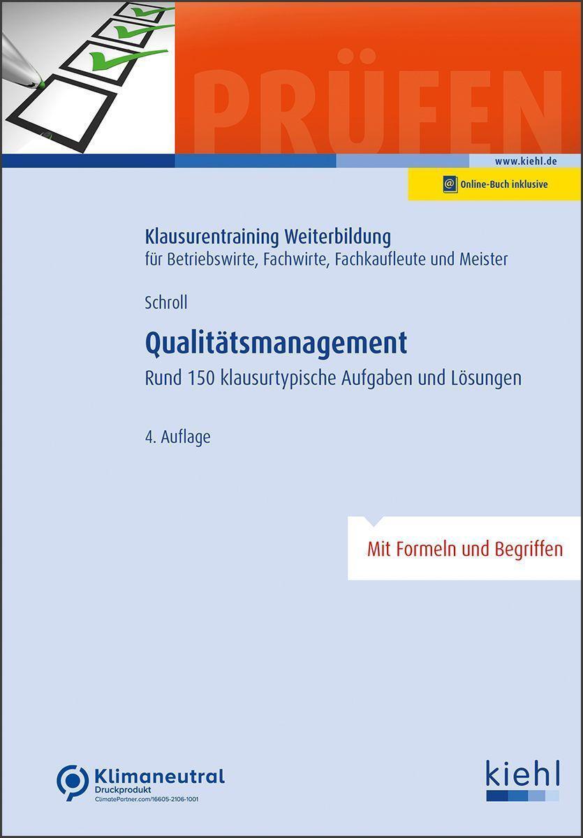 Cover: 9783470649146 | Qualitätsmanagement | Rund 150 klausurtypische Aufgaben und Lösungen.