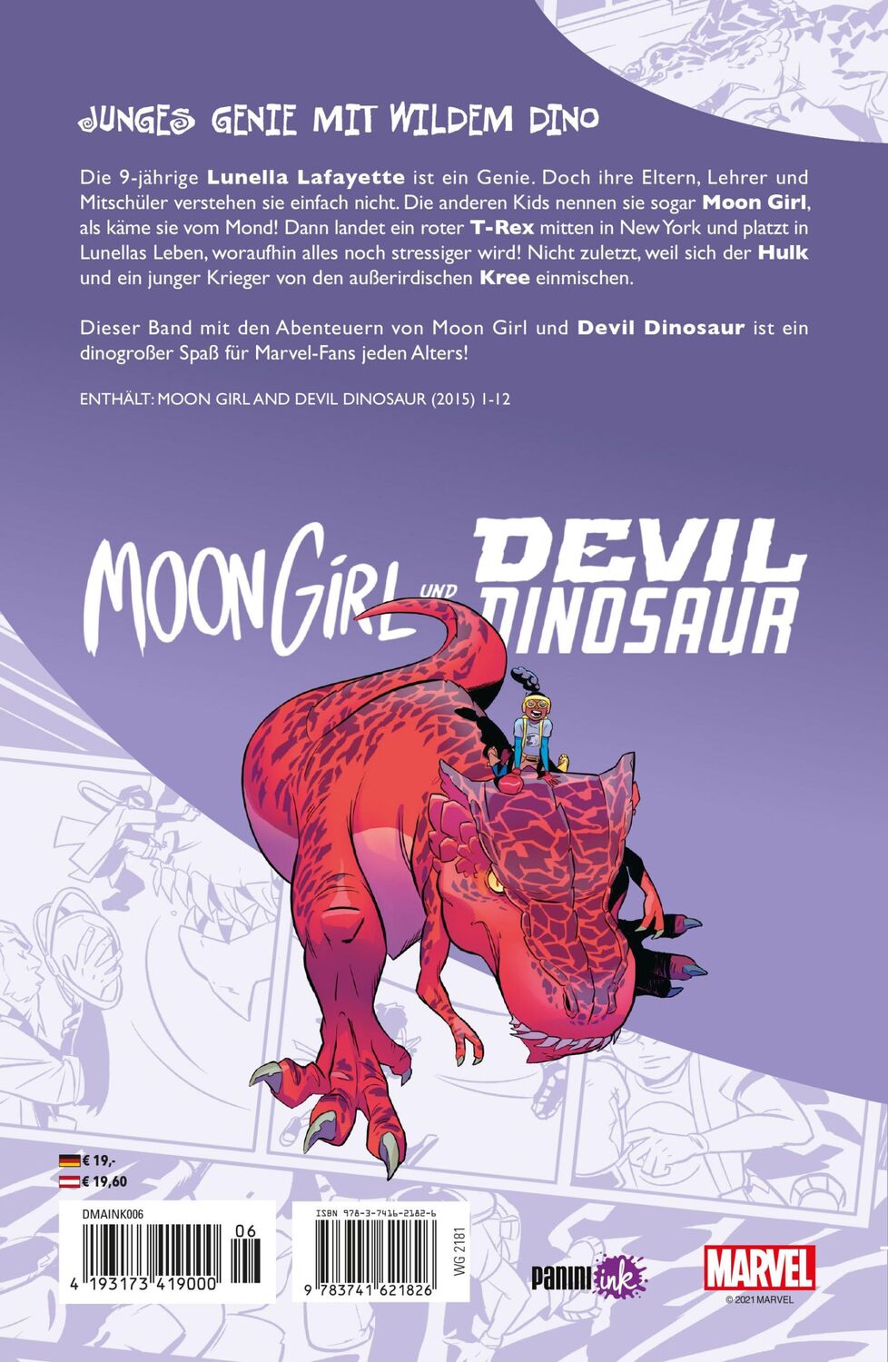 Rückseite: 9783741621826 | Moon Girl und Devil Dinosaur | Bd. 1: Mein Dino, die Bösen und ich