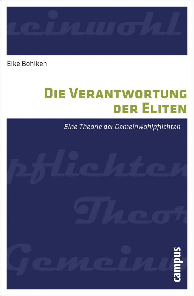 Cover: 9783593393803 | Die Verantwortung der Eliten | Eike Bohlken | Taschenbuch | Deutsch