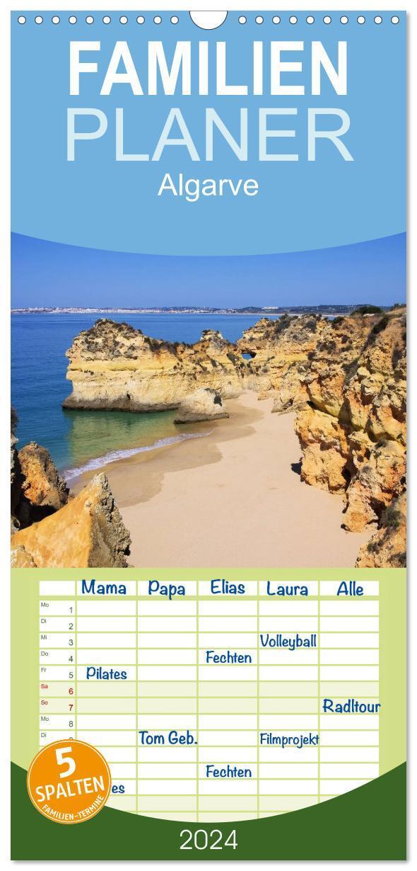 Cover: 9783383097522 | Familienplaner 2024 - Algarve mit 5 Spalten (Wandkalender, 21 x 45...