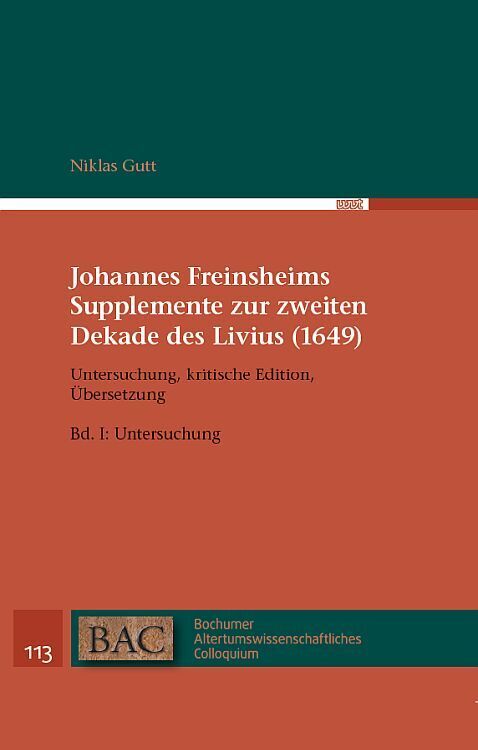 Cover: 9783868219982 | Johannes Freinsheims Supplemente zur zweiten Dekade des Livius...