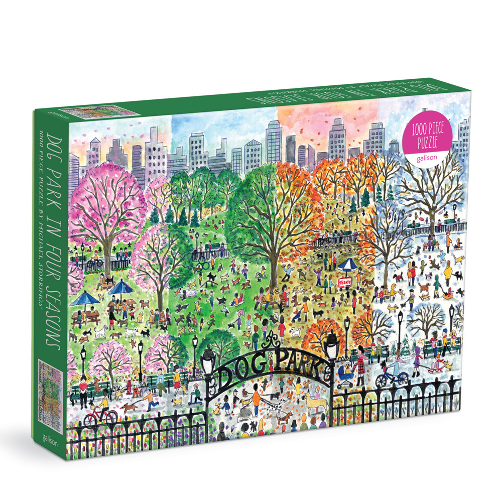 Cover: 9780735373099 | Michael Storrings Dog Park in Four Seasons 1000 Piece Puzzle | Galison