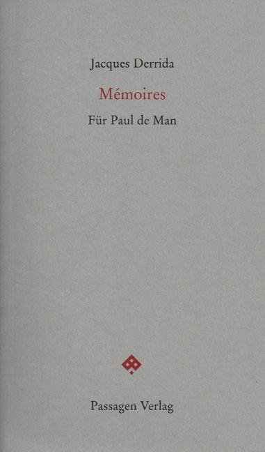 Cover: 9783709200421 | Mémoires | Für Paul de Man, Passagen forum | Jacques Derrida | Buch