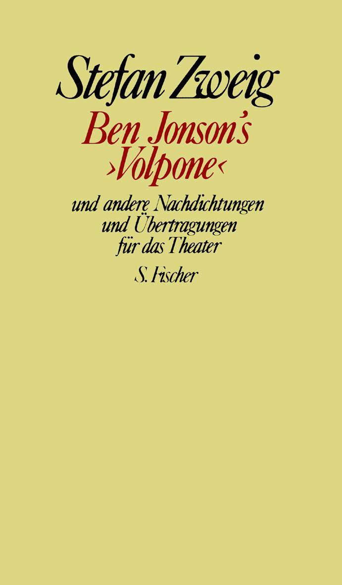 Cover: 9783100970749 | Ben Jonson's »Volpone« und andere Nachdichtungen und Übertragungen...
