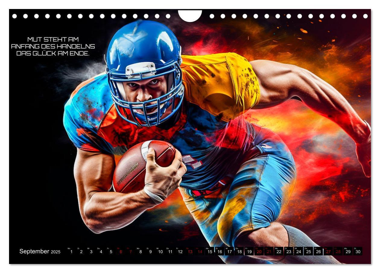 Bild: 9783383850394 | American Football und Motivation (Wandkalender 2025 DIN A4 quer),...