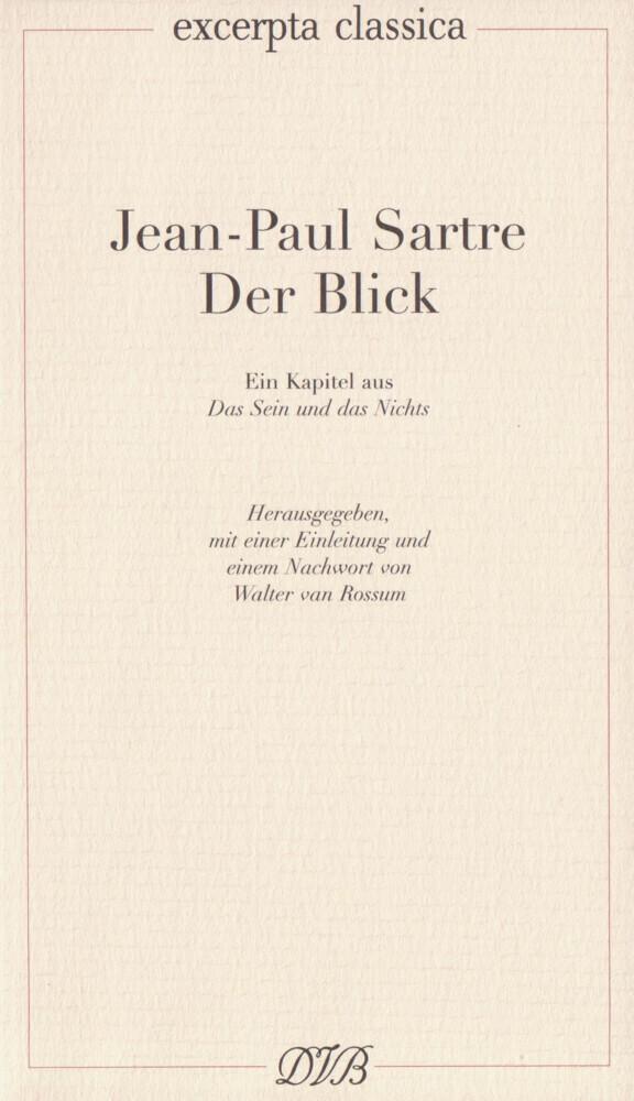 Cover: 9783871620126 | Der Blick | Jean-Paul Sartre | Taschenbuch | EAN 9783871620126