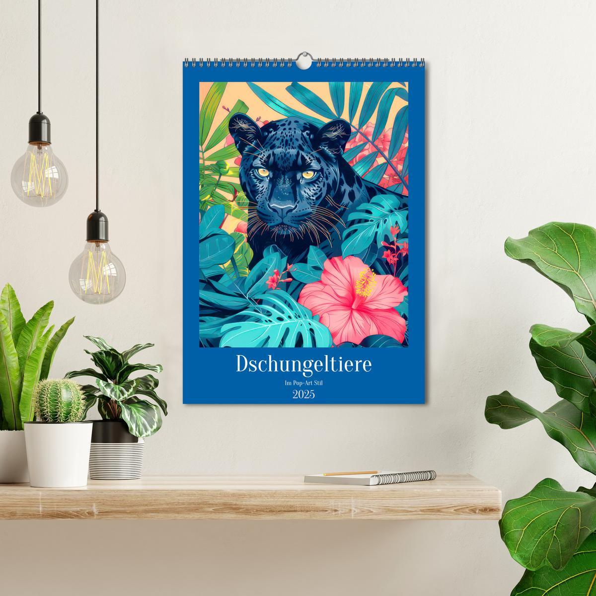 Bild: 9783383819506 | Dschungeltiere im Pop-Art Stil (Wandkalender 2025 DIN A3 hoch),...