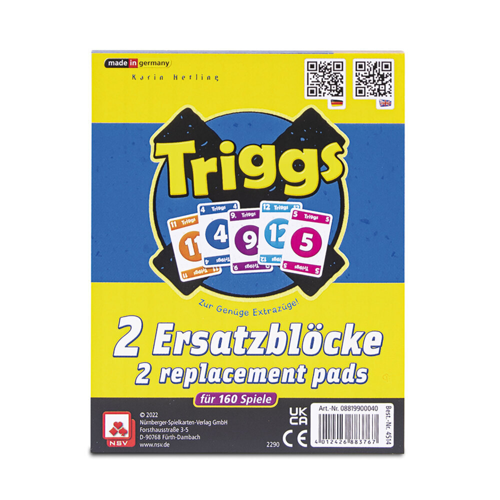 Cover: 4012426883767 | Triggs - Ersatzblöcke | Nürnberger Spielkarten Verlag | Spiel | 2023