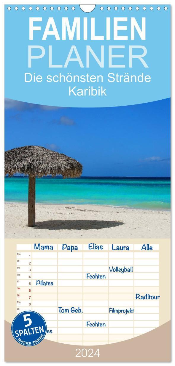 Cover: 9783383098925 | Familienplaner 2024 - Die schönsten Strände Karibik mit 5 Spalten...