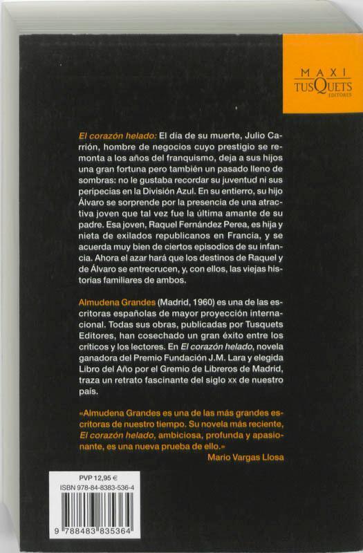 Rückseite: 9788483835364 | El corazón helado | Almudena Grandes | Taschenbuch | Spanisch | 2009