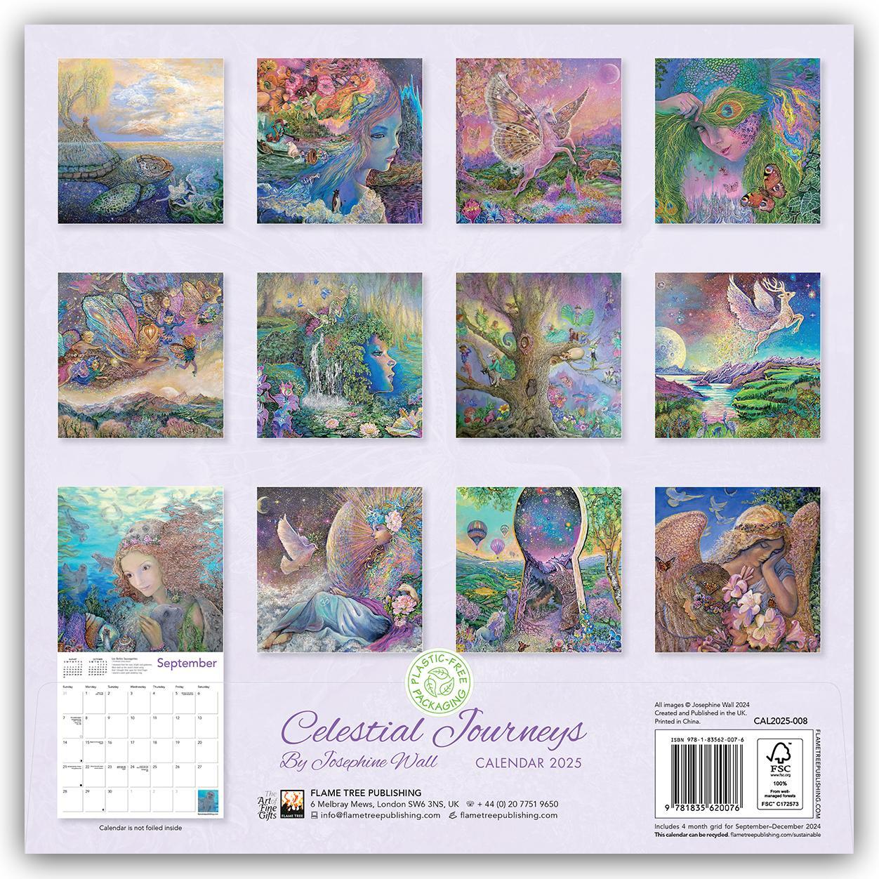 Rückseite: 9781835620076 | Celestial Journeys by Josephine Wall Wall Calendar 2025 (Art Calendar)