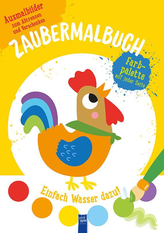 Cover: 9789463998253 | Zaubermalbuch - Hahn (gelb) | Mit Pinsel und Farbpalette | Taschenbuch