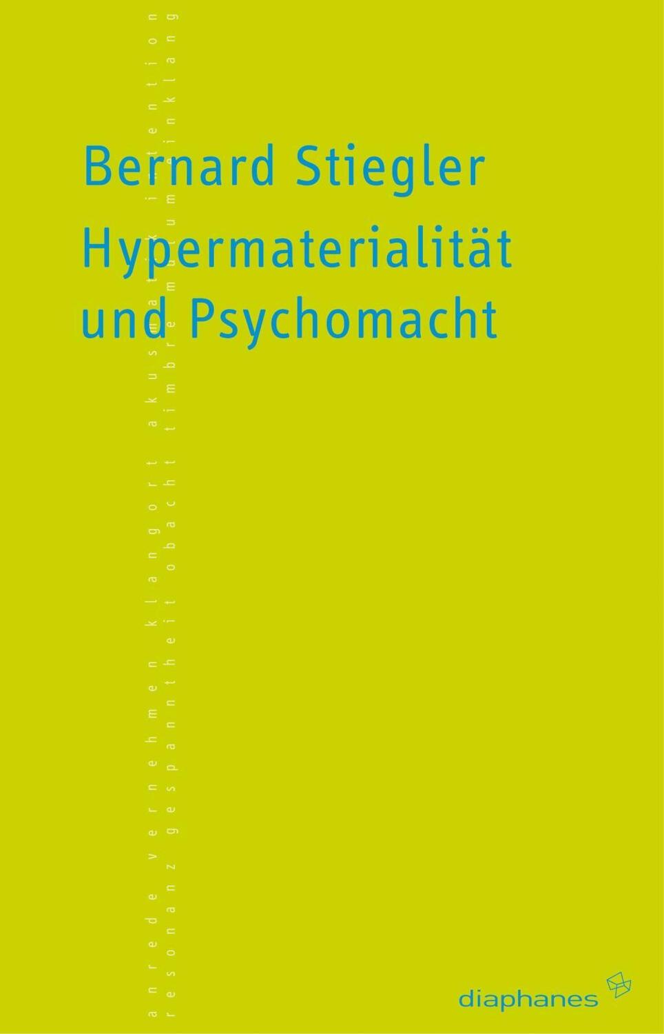 Cover: 9783037341308 | Hypermaterialität und Psychomacht | TransPositionen | Bernard Stiegler