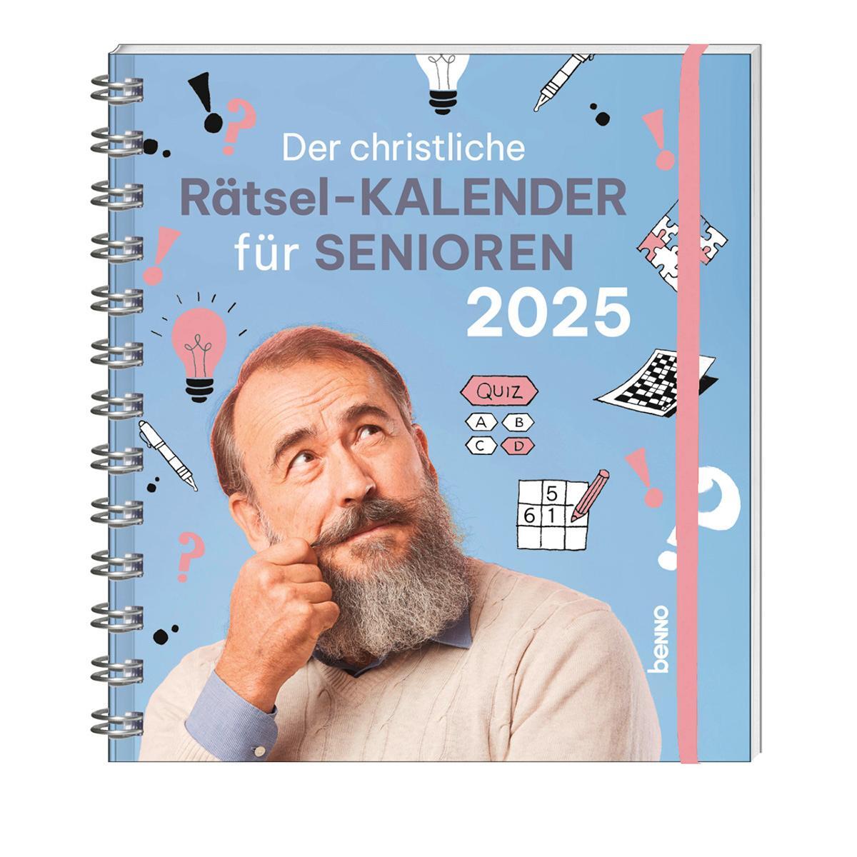 Cover: 9783746265643 | Der christliche Rätsel-Kalender für Senioren 2025 | Kalender | Deutsch